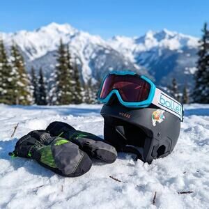 Toddler Ski Bundle: Wedze Helmet (47-52cm) + Bollé Goggles + North Face Mittens